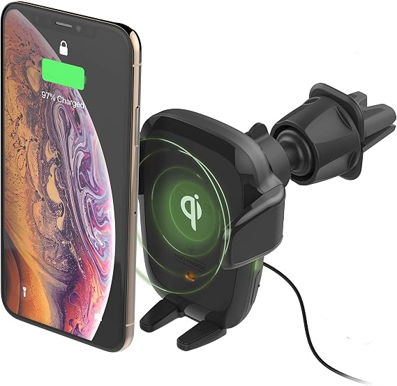 iOttie Auto Sense Qi Wireless Car Charger Automatic Clamping Wireless Charging CD Slot & Air Vent Phone Mount Combo for iPhone, Samsung Galaxy, Google Pixel, Huawei, LG, and Other Smartphones