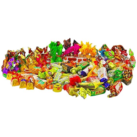 Sweet Candy Mix Gift Bag - Russian, Polish & Ukrainian Candy Mix - Assortment Chocolate and Caramel Party Candy Mix of Eastern European Confectionery Variety of Russian, Polish & Ukrainian Candy - 1.4kg / 3 lbs