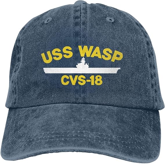 USS Wasp Cvs-18 Unisex Sandwich Cap Denim Hats Baseball Cap Adult Hat