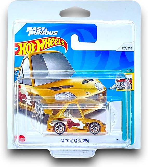 Hot Wheels '94 Toyota Supra (Metallic Dark Gold) 4/5 Tooned - 2024-224/250 (Short Card) - includes a KLAS Car Keeper Protector Case - HTF27