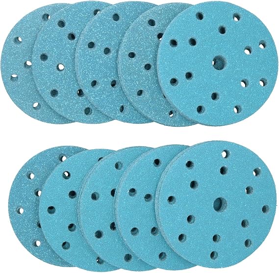150mm Self Adhesive Hook + Loop Ceramic Abrasive Sanding Discs 40 Grit 100pc