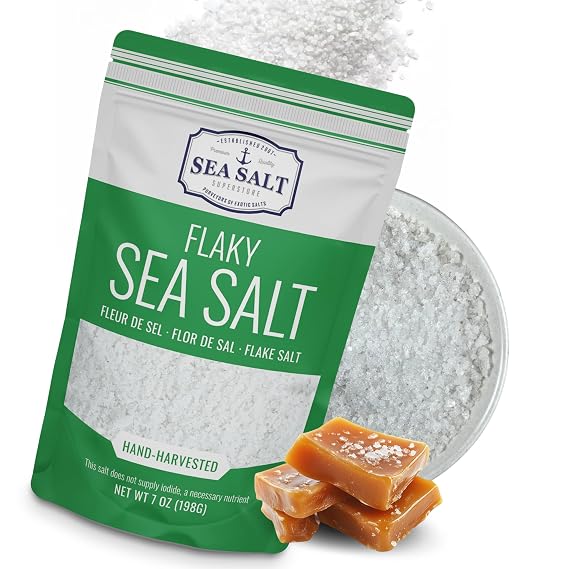 Sea Salt Superstore Flaky Sea Salt Flakes, Baja Fleur de Sel, 7 oz Bag