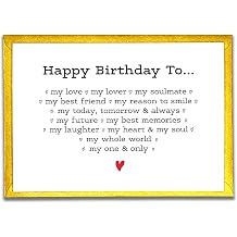 Romantic Birthday Card, Happy Birthday to My Love, Funny Birthday Card for Boyfriend, Girlfriend, Husband, Wife, Him, Her, My Other Half