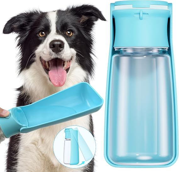 Taşınabilir Köpek Su Şişesi Dispenseri [Sızdırmaz ve Katlanabilir] Köpek Seyahat Su Şişesi Kase Aksesuarları Yavru Köpekler için Küçük Orta Büyük Köpekler Evcil Hayvan Su Şişeleri Yürüyüş Açık Hava