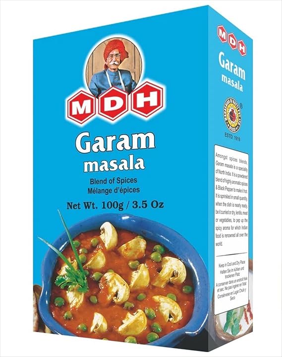 MDH Garam Masala 100g Box with 1 Chai Back Garam Masala