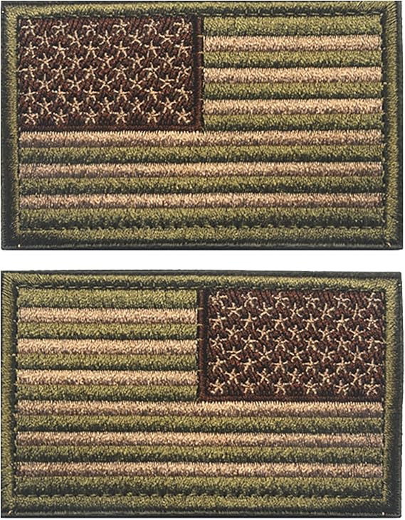 2PCS American Flag Patch Regular Reverse Morale Patch Hook and Loop