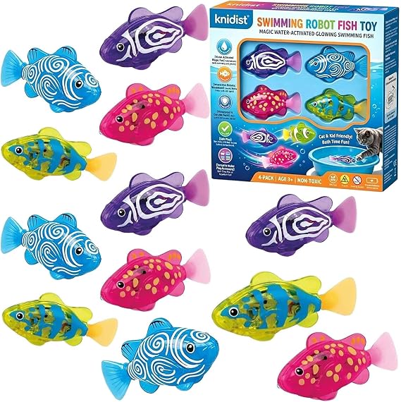 Swimming Robot Fish Water Activated Robotic Pool Pet | Battery Operated Realistic Moving Fish for Bathtubs Pools and Cat Water Play Interactive Electronic Aquatic Toy