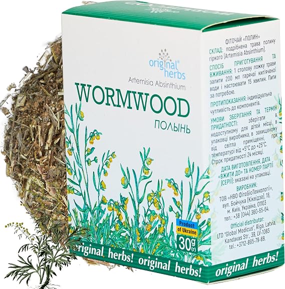Wormwood Tea (ARTEMISIA ABSINTHIUM) - 100% Pure & Natural, Wild-Crafted Loose Leaf Herbal Tea - 30g - No Additives