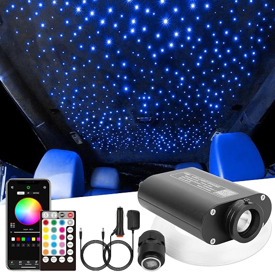 CHINLY Starlight Headliner Kit 260pcs 6.5ft 0.03in Starlights RGBW Fiber Optic Lights,APP+Remote Control Star Headliner Kit, Car Star Lights for Car Roof
