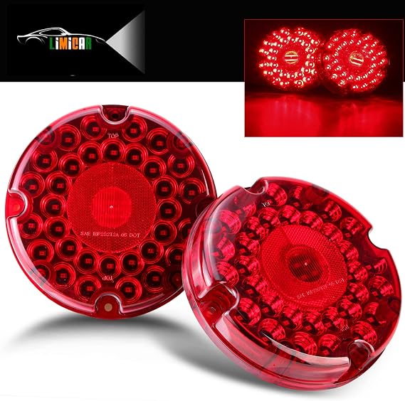 LIMICAR 7" Round Trailer Lights, 36 LED Red Transit Tail Lights, LED Trailer Light Kit Stop Brake Turn Taillight with Inner Reflex Lens For RV Truck Bus RV UTE UTV Motorhome
