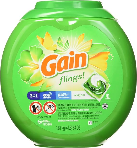 Gain flings! Laundry Detergent Soap Pods, High Efficiency (HE), Original Scent, 81 Count