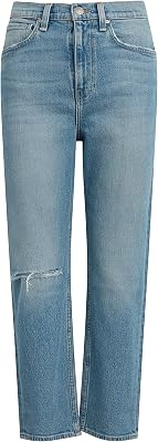 Hudson Womens Jade High Rise Straight, Loose Fit Crop Jean
