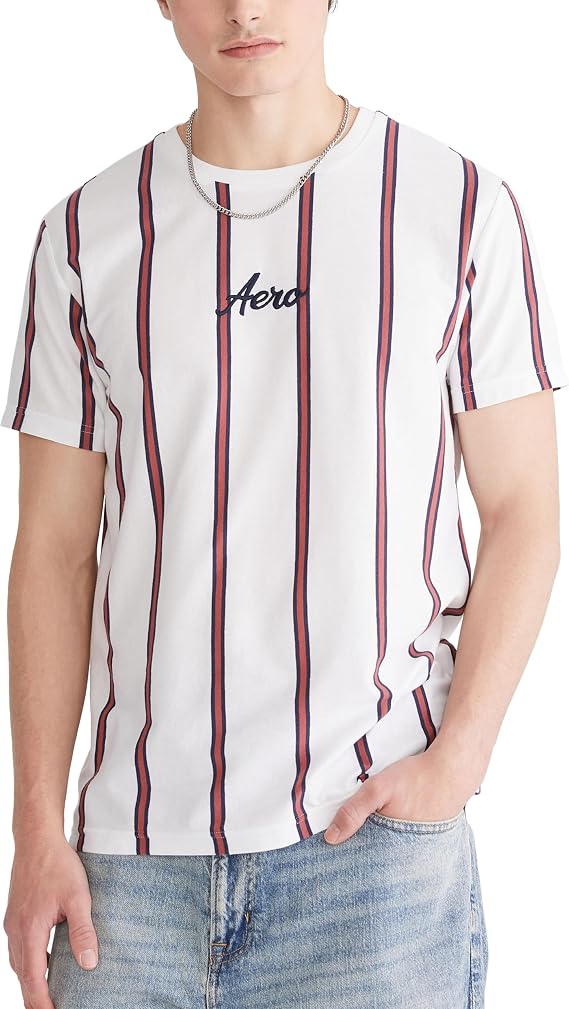 AEROPOSTALE Men's Aero Short Sleeve Striped Top
