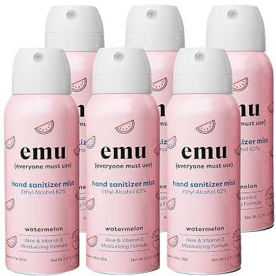 EMU EVERYONE MUST USE Hand Sanitizer pocket spray, Travel size 2.2oz. Cleanses Your Hands, Hydrating. Hand soap bulk. 24-hour disinfectant sanitizing. Made in USA Watermelon_6