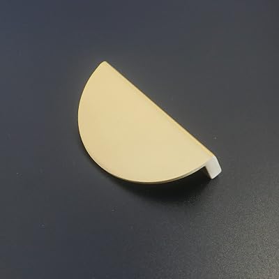 2 C-C Half Circle Moon Drawer Pull Handles Brass Dresser Pulls Cabinet Handle Brushed Gold Knob 2.5 64 mm Centers 1, 2 Hole to Hole