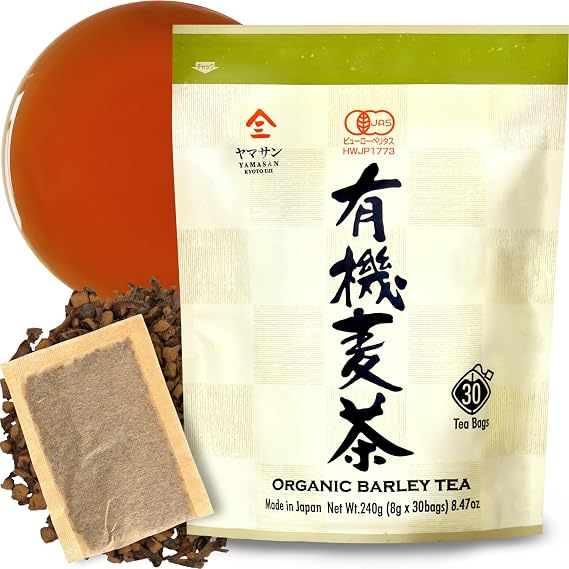YAMASAN KYOTO UJI Japanese Organic Barley Tea, Caffeine Free, 30 Large Bags