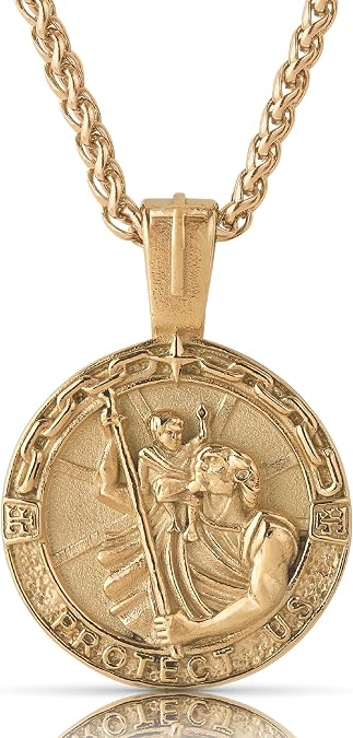 Forge & Foundry Religious Pendants Men's Handcrafted Religious Pendant | Design-Led Artisan Jewelry from London | Size 21 Inch | Pendant for Men, Men's Necklace, Men's Jewelry, Gift Boxed, New
