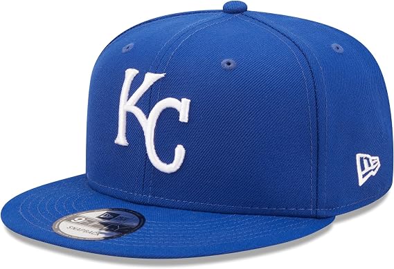 New Era Unisex-Adult MLB 9Fifty Team Color Primary Logo Adjustable Snapback Hat Cap One Size Fits All - Kansas City Royals Blue