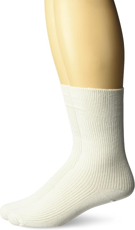 Top Flite Men's Diabetic Non-binding Dress Crew Socks 2 Pack