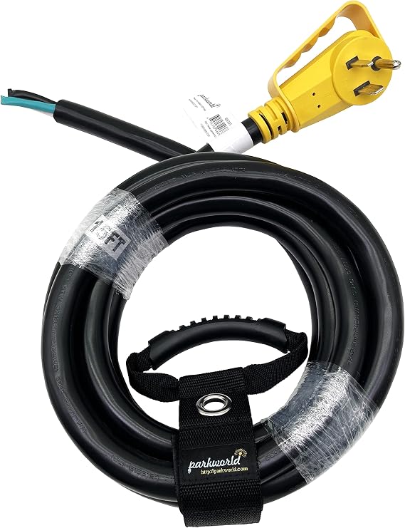 Parkworld NEMA 6-50 Plug Lighted with Handle Power Cord Set with STW 6AWG Cable (15FT)