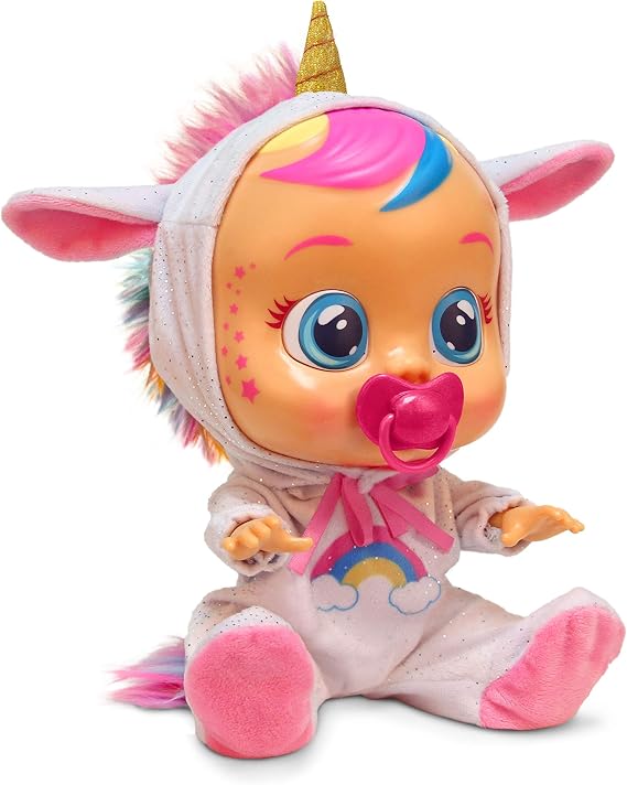 Cry Babies Dreamy the Unicorn 12 Baby Doll | Shimmery Removable Rainbow Pajamas For Girls and Kids 18 Months and Up , Pink