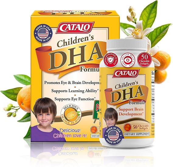 CATALO Children's DHA Formula, Orange, 50 Chewable Softgels