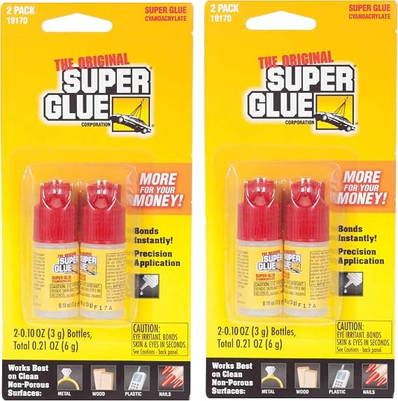 Super Glue Fix-All Adhesive - 4 Tubes - 0.10oz (3g) Each