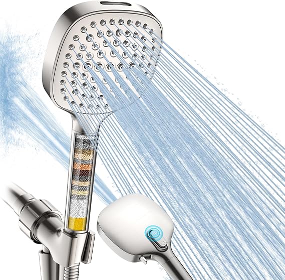 Filtered Shower Head with Handheld, 7 Spray Shower Head Filters