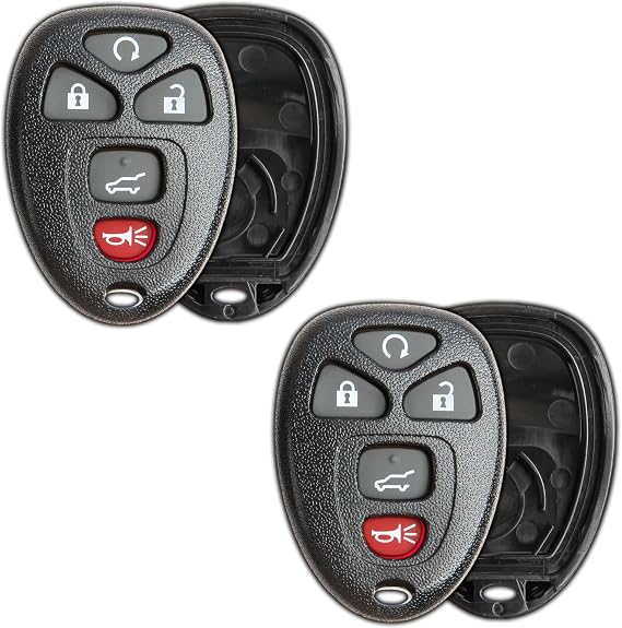 KeylessOption Just The Case Keyless Entry Remote Key Fob Shell, Pack of 2 - Black