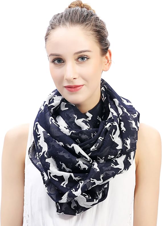 Lina & Lily Horse Animal Print Women's Infinity Scarf Lightweight