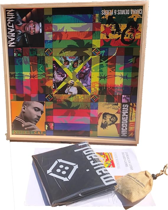 Jamaican Ludo 80s Reggae Kings Edition 24x24 Oversized Board Game | Fun Multi-Player Entertainment | Family Game Night Activity | Ludi, Ludy, Loodi Board Game