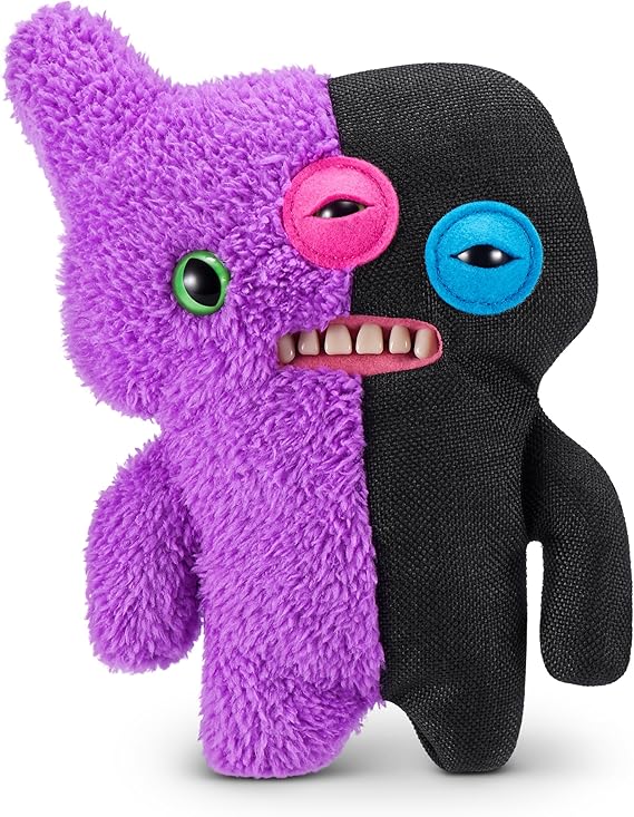 Fuggler Misfit Monsters 23 cm by ZURU, Funny Ugly Monster, Plush Toy for Children and Adults (Reeko & Annoying Alien - Purple & Black)