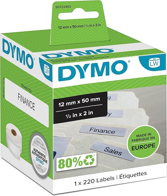 DYMO Label Writer, Elongated Labels, 12x50mm