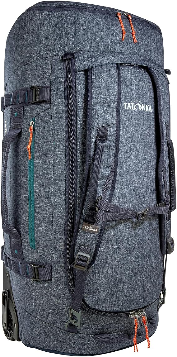 Tatonka Trolley Duffle Roller Foldable Travel Bag with Wheels and Backpack Function Stows in Own Lid Pocket