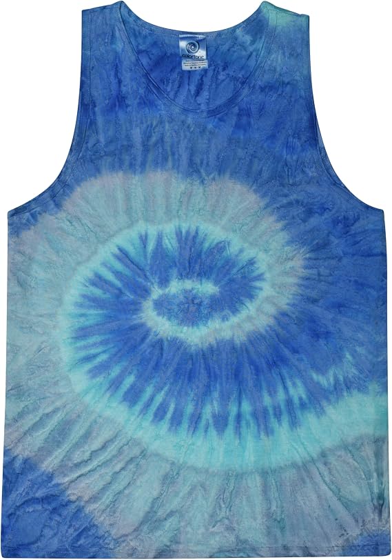 Colortone Unisex Tie Dye Tank Top - Beach Tank Tops for Women and Men - Sleeveless Summer Tops - Mens and Womens Beach Wear