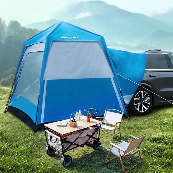 SEALIGHT 4-6 Person SUV Tent for Family Camping & Road Trips - Instant Setup Double Layer Waterproof Camping Tents with Storage Bag(10x8x7.2FT)