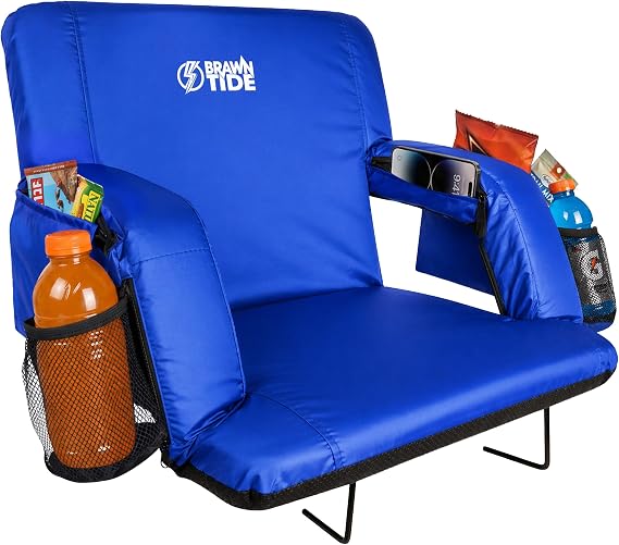 BRAWNTIDE Stadium Seat for Bleachers with Back Support - 3" Foam Cushion