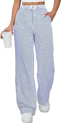 ANRABESS Womens Striped Gingham Pants 2026 Pajama Lounge Boxer Pants Cute Comfy PJ Bottoms with Pockets Y2K Plaid Outfits