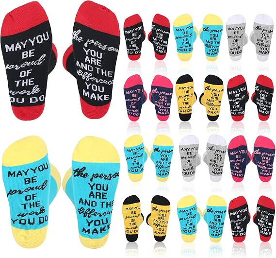 Xtinmee 12 Pairs Employee Appreciation Gift Socks Bulk