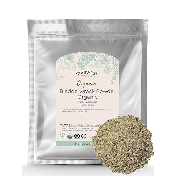 Starwest Botanicals Dried Bladderwrack Organic Powder - Bulk 1 lb Bag | Natural Seaweed Herb, Versatile Marine Botanical, Certified Kosher, Non-GMO