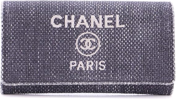 Pre-Loved Deauville Flap Wallet Long, Blue