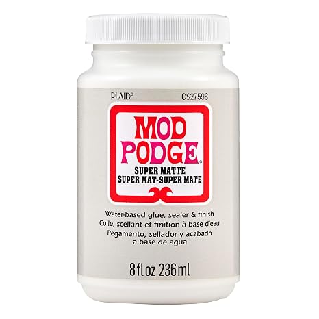 Mod Podge Super Matte, Premium All-in-One Glue, Sealer, and Finish, 8 fl oz, CS27596
