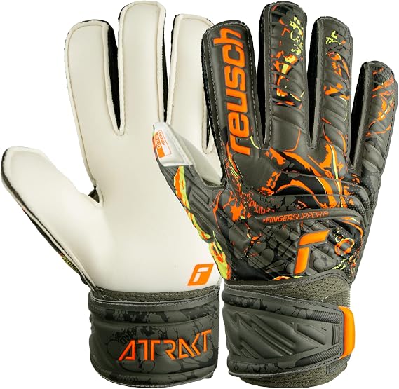 Reusch Attrakt Solid Finger Support Junior Goalkeeper Gloves