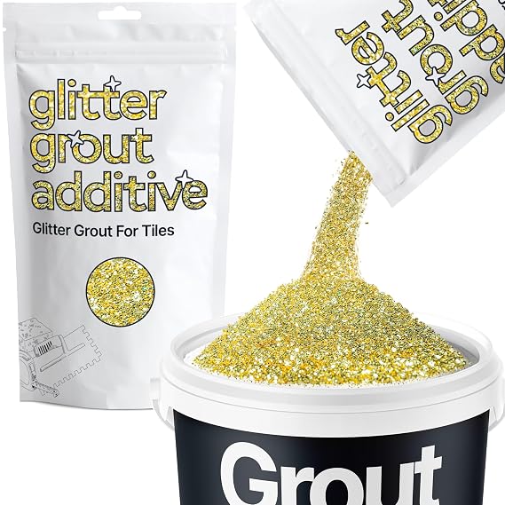 Hemway Sand Gold Glitter Grout Additive 100g Metallic Flakes