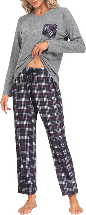 MoFiz Women's Pajamas Sets Long Sleeve Soft Sleepwear 2 Piece Pjs Lightweight Lounge Set