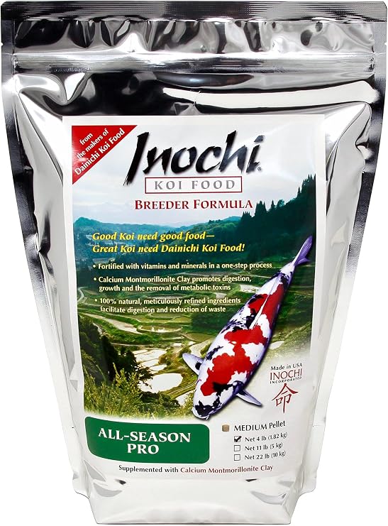 Dainichi Inochi Koi Food All-Season PRO (4 Lbs), Medium (5.5 mm) Floating Pellet