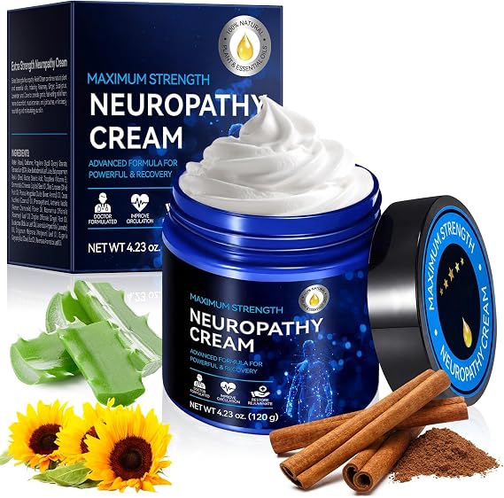 Neuropathy Cream for Feet, Legs & Hands Lightweight, Plant-Based Formula with Cooling Comfort, 4 oz