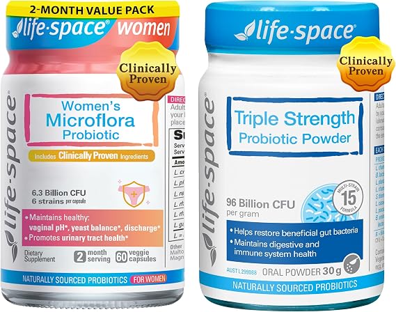 The Ultimate Women's Wellness Probiotic Bundle, Women's Microflora+Triple Strength Triple Strength Broad Spectrum Probiotic, Support Healthy Vaginal Microflora & Comfort, for Digestive & Immune Health