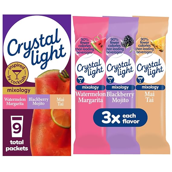 Crystal Light Mixology Drink Mix Variety Pack, 9 Packets, 1.17 oz | for Convenient On-the-Go Flavorful Hydration Zero Sugar
