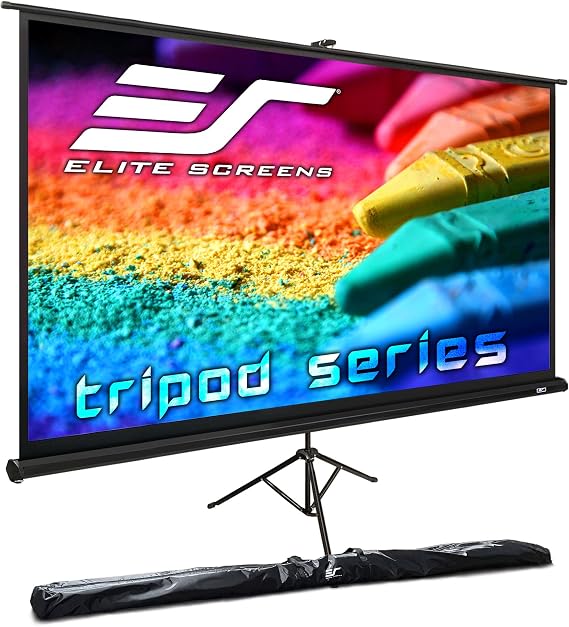 Elite Screens Tripod Series, 72-INCH 16:9, Indoor Outdoor Projector Screen, 8K / 4K Ultra HD 3D Ready, T72UWH